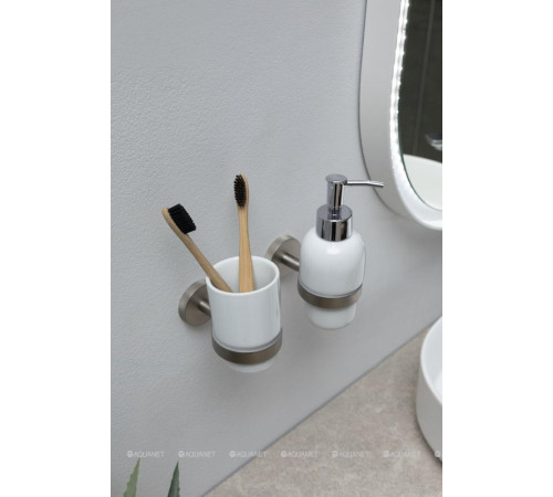 Стакан Allen Brau PRIORITY керамика латунь белый брашированный никель 6.31002-BN