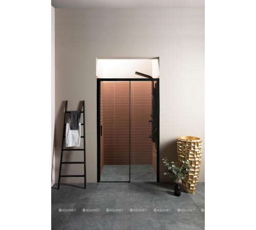 Душевая дверь в нишу Aquanet Pleasure 1600 мм черный матовый AE60-N-160H200U-BT