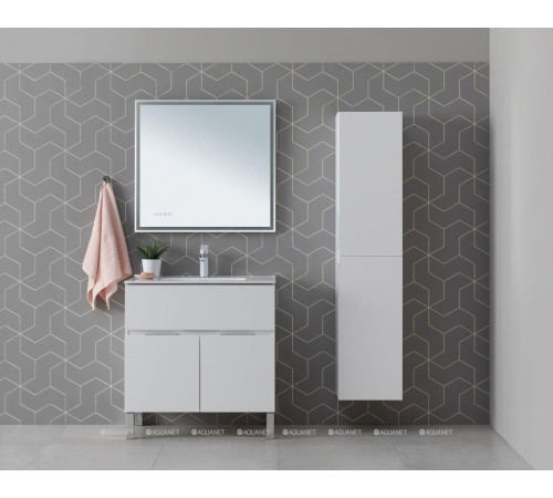 Тумба с раковиной Aquanet Алвита new 80 напольная 1 ящик 2 двери белый матовый 00274117