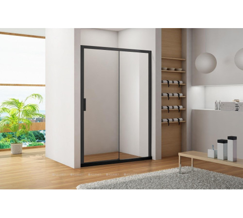 Душевая дверь в нишу Aquanet Pleasure 1200 мм черный матовый AE60-N-120H200U-BT