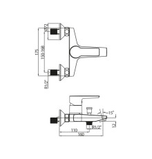 Смеситель для ванны и душа Laparet ALAMERA N2032902LPT