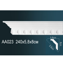 Карниз потолочный Perfect AA023 полиуретановый с орнаментом 80x58x2400 мм AA023