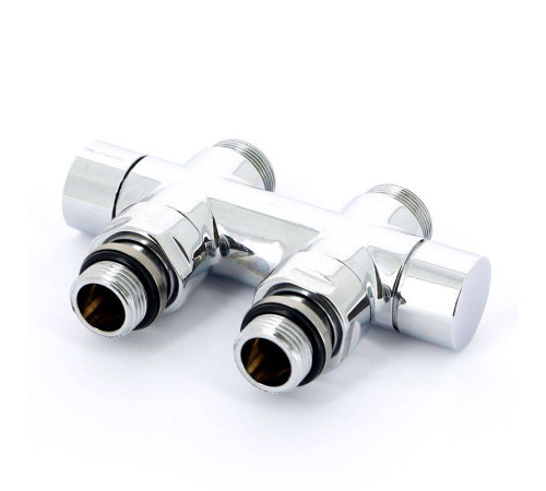 Узел ручной прямой Carlo Poletti с запорным клапаном без байпаса хром V48500BSB