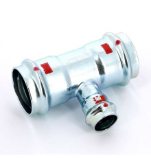 Тройник пресс Viega Prestabo оцинкованная сталь 42х22х42 мм 558789