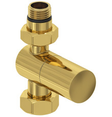 Вентиль регулировки температуры Сунержа прямой цилиндр G 1/2 x G 3/4 золото глянцевое 03-1401-1234