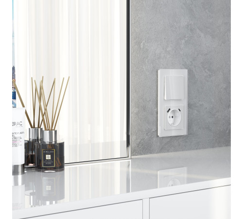 Клавиша для выключателя перекрестного (белый акрил) W1119041