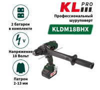 Аккумуляторная ударная дрель-шуруповерт KLPRO KLDM18BHX-20 18 В 2.0 Ач Li-ion KLDM18BHX-20