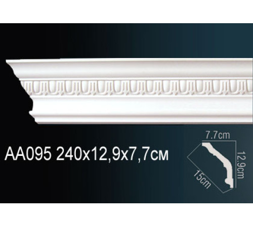 Карниз потолочный полиуретановый Perfect AA095 с рисунком 129x76x2400 мм AA095