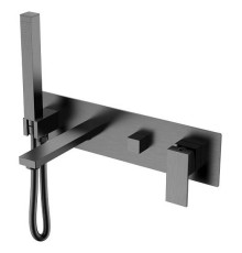 Смеситель для ванны встраиваемый Boheme Qubic графит матовый 474-2-GM