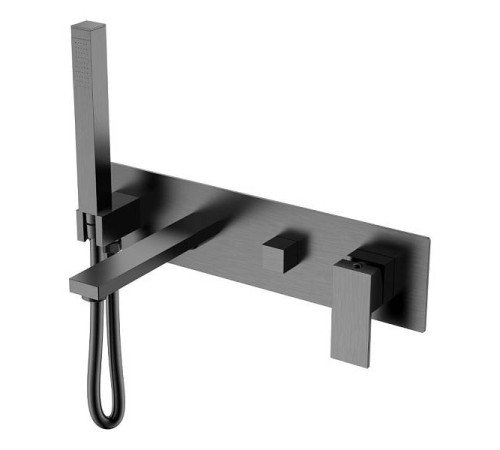 Смеситель для ванны встраиваемый Boheme Qubic графит матовый 474-2-GM