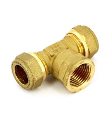 Тройник обжимной Tiemme 15х1/2х15 мм внутренняя резьба 1000023