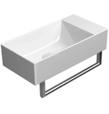 Раковина подвесная GSI Kube X 500х250 мм без отверстия под смеситель Белый глянцевый 9486F011