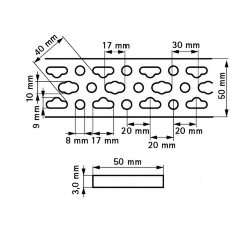 Профиль монтажный Walraven BISMAT 50х3 мм 2 м 0835503