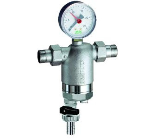 Фильтр самопромывной FAR 1/2 НР-НР 100 мкм с магнитной вставкой и манометром FA 39F4 12100