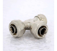 Тройник обжимной никелированный Uni-Fitt 20х16х20 мм 666N7670