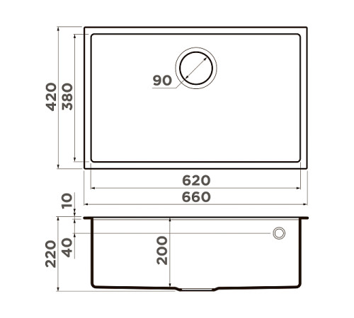 Кухонная мойка Omoikiri Tedori 66-U Tetogranit 66x42 см ваниль 4993973