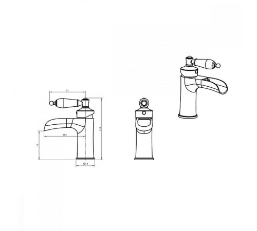 Смеситель для раковины Boheme Vogue глянцевое золото 211