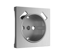 Накладка для розетки USB (cеребряный рифленый) W1179509