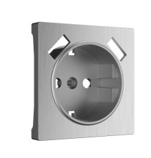 Накладка для розетки USB (cеребряный рифленый) W1179509