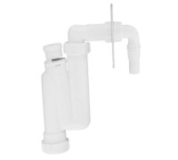 Сифон трубный McAlpine S-образный для слива бытовой техники с вентклапаном и накладкой HCWM50V