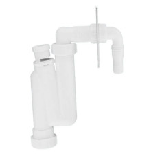 Сифон трубный McAlpine S-образный для слива бытовой техники с вентклапаном и накладкой HCWM50V