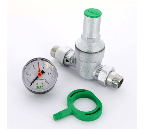 Редуктор давления хромированный FAR 3/4 НР-НР с манометром FA 2815 34