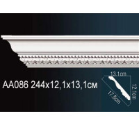 Карниз потолочный полиуретановый Perfect AA086 с рисунком 160x160x2400 мм AA086