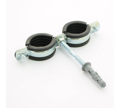 Хомут двойной с резиновым уплотнителем, шпилькой и дюбелем Uni-Fitt 1 дюйм (32-37 мм) 850D4800