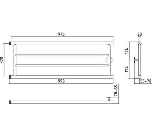 Полотенцесушитель водяной Стилье Минор 0600 348x1000 мм 00600-3210