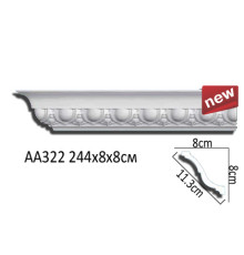 Карниз потолочный Perfect AA322 полиуретановый с рисунком AA322