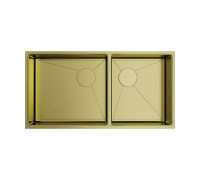 Кухонная мойка Omoikiri Taki 85-2-LB-U/IF Side-LG 85x44 см светлое золото 4997038