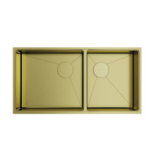 Кухонная мойка Omoikiri Taki 85-2-LB-U/IF Side-LG 85x44 см светлое золото 4997038