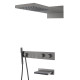 Душевой комплект встраиваемый Boheme Zodiac с термостатом изливом верхним и ручным душем gun metal 133-2-GM