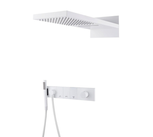 Душевой комплект со смесителем Boheme Zodiac трехпозиционный белый матовый 132-MW