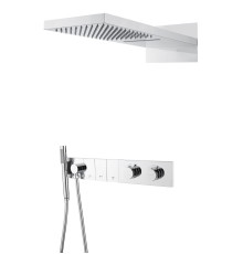 Душевой комплект встраиваемый Boheme Zodiac с термостатом верхним и ручным душем chrome 133-CR