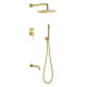 Душевой комплект Boheme Uno со встроенным смесителем и изливом золото 464-2-G