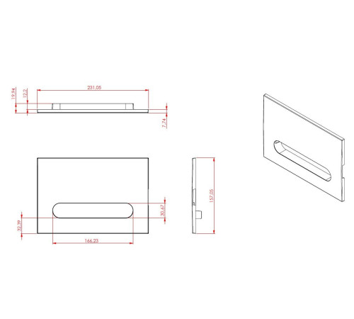 Клавиша смыва Allen Brau Project Color 23.1x15.7 см золотой 9.2PR01.GD
