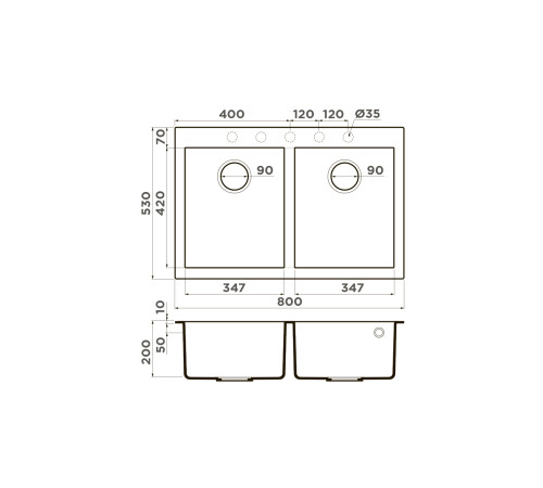 Кухонная мойка Omoikiri Bosen 61A-WH Artceramic 61 x 50 см белый 4993826