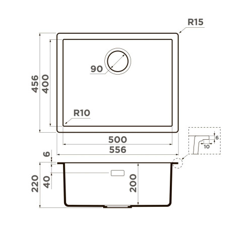 Кухонная мойка Omoikiri Yamakawa 55-Integra Artceramic 55,6x45,6 см wind green 4997259