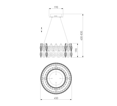 Подвесная люстра с хрусталем 90370/1 Strotskis