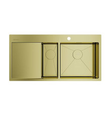 Кухонная мойка Omoikiri Akisame 100-2-R-LG нержавеющая сталь 100x51 см светлое золото 4973090