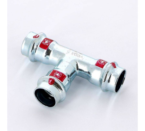 Тройник пресс Viega Prestabo оцинкованная сталь 18 мм 558628