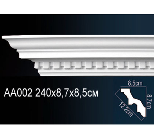 Карниз потолочный Perfect AA002 полиуретановый с рисунком 100x100x2000 мм AA002