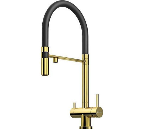 Смеситель для кухни Omoikiri Kanto-LG выдвижной излив под фильтр светлое золото 4994014