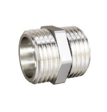 Ниппель резьбовой LD DN15 1/2 НР-НР латунь никелированная LD.67.501.15