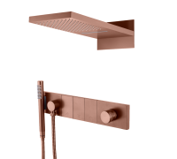 Душевой комплект встраиваемый Boheme Zodiac смеситель верхний и ручной душ матовая бронза 132-BRB