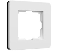 Рамка из поликарбоната на 1 пост Split белый/черный, soft-touch W0013068