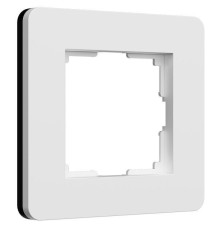 Рамка из поликарбоната на 1 пост Split белый/черный, soft-touch W0013068