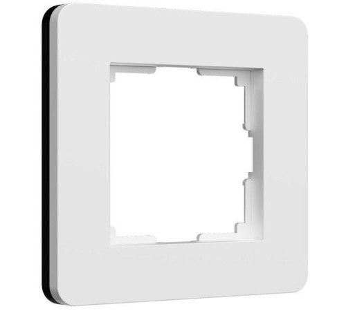 Рамка из поликарбоната на 1 пост Split белый/черный, soft-touch W0013068