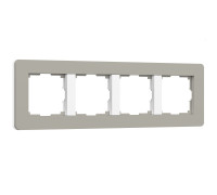 Рамка из поликарбоната на 4 поста Split дымчатый/белый, soft-touch W0043067